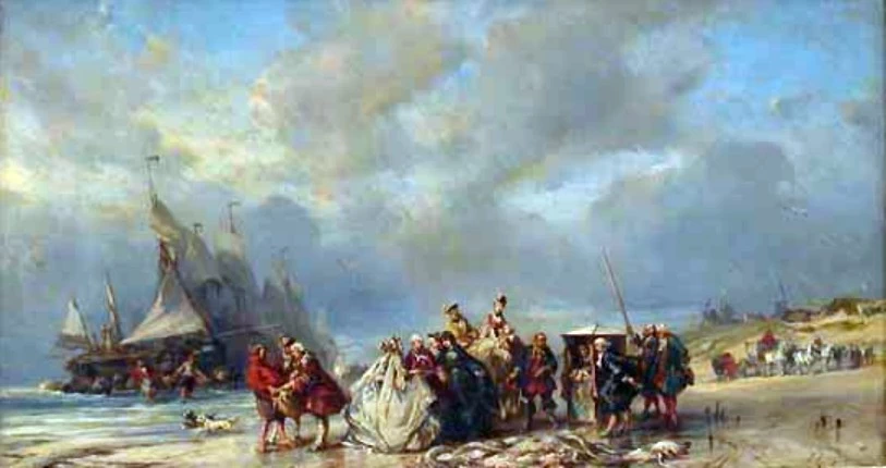 Signori sulla spiaggia di Scheveningen